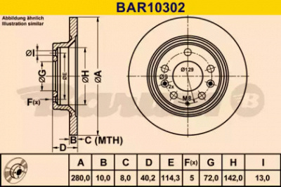 BARUM bar10302 -  Тормозной диск