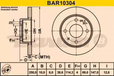 BARUM bar10304 -  Тормозной диск