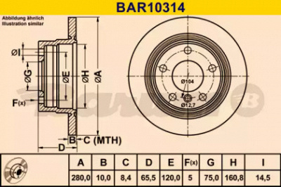 BARUM bar10314 - Тормозной диск