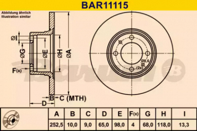 BARUM bar11115 -  Тормозной диск