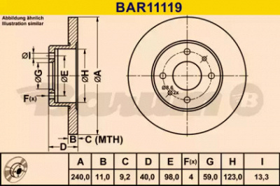 BARUM bar11119 -  Тормозной диск