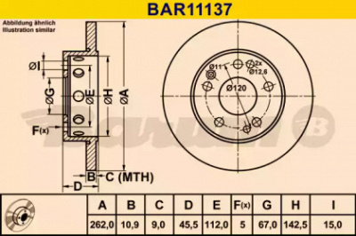 BARUM bar11137 -  Тормозной диск