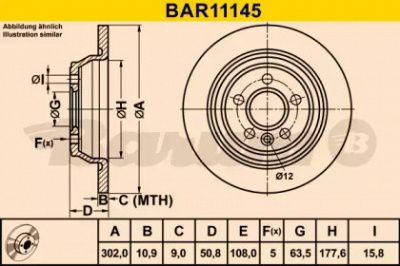 BARUM bar11145 -  Тормозной диск