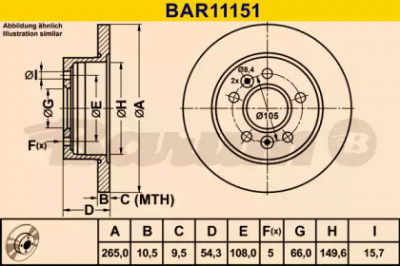 BARUM bar11151 -  Тормозной диск