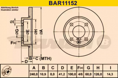 BARUM bar11152 -  Тормозной диск