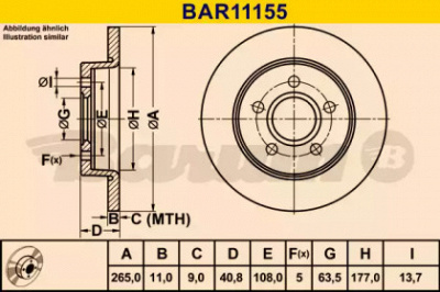 BARUM bar11155 - Тормозной диск