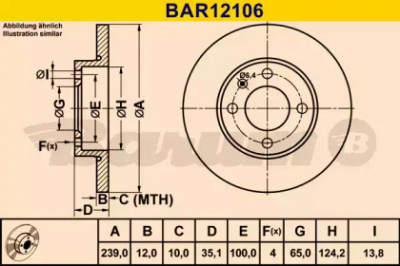 BARUM bar12106 -  Тормозной диск