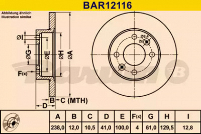 BARUM bar12116 -  Тормозной диск