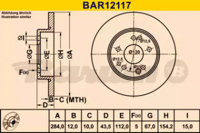 BARUM bar12117 -  Тормозной диск