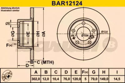 BARUM bar12124 -  Тормозной диск