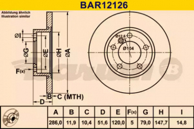BARUM bar12126 -  Тормозной диск