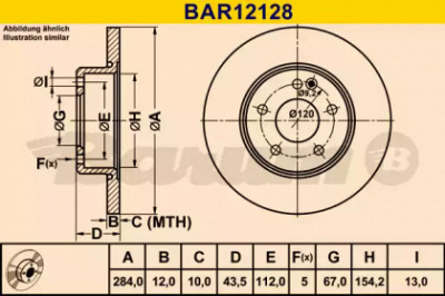 BARUM bar12128 -  Тормозной диск
