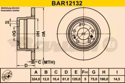 BARUM bar12132 -  Тормозной диск