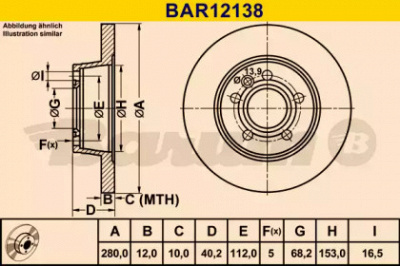 BARUM bar12138 -  Тормозной диск