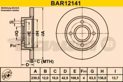BARUM bar12141 -  Тормозной диск