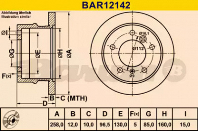 BARUM bar12142 -  Тормозной диск