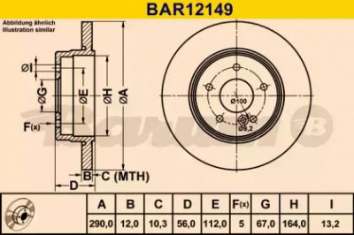 BARUM bar12149 -  Тормозной диск