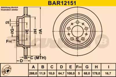 BARUM bar12151 - Тормозной диск