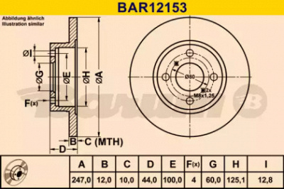 BARUM bar12153 -  Тормозной диск