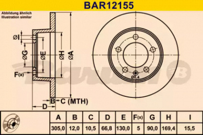 BARUM bar12155 -  Тормозной диск
