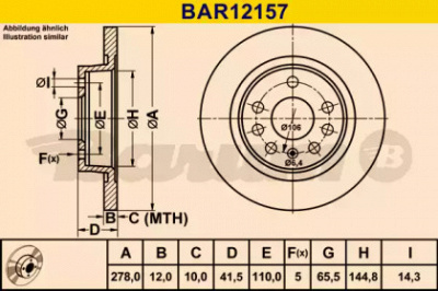 BARUM bar12157 -  Тормозной диск