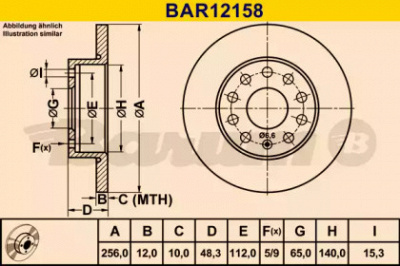 BARUM bar12158 -  Тормозной диск