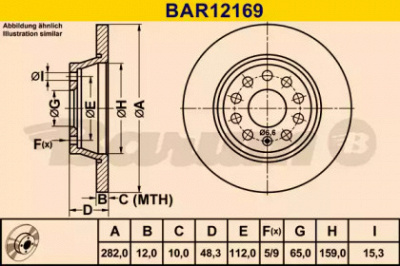 BARUM bar12169 -  Тормозной диск