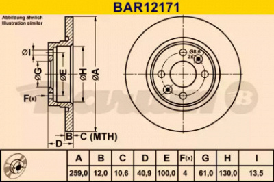 BARUM bar12171 -  Тормозной диск