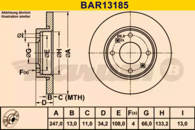 BARUM bar13185 -  Тормозной диск