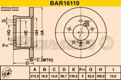 BARUM bar16110 -  Тормозной диск