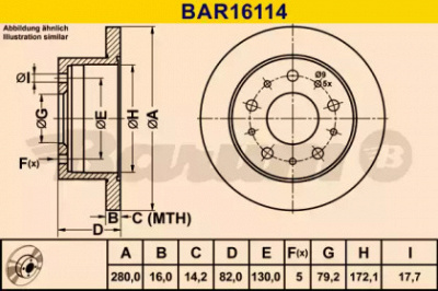 BARUM bar16114 -  Тормозной диск