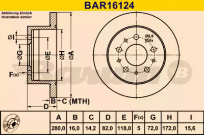 BARUM bar16124 -  Тормозной диск