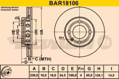 BARUM bar18106 -  Тормозной диск
