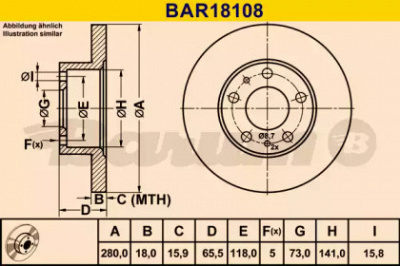 BARUM bar18108 -  Тормозной диск