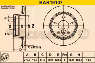 BARUM bar19107 -  Тормозной диск