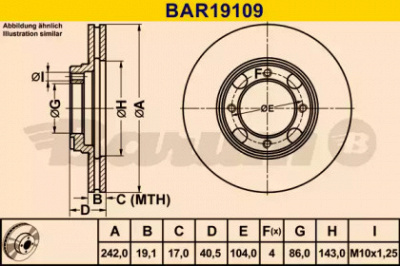 BARUM bar19109 -  Тормозной диск