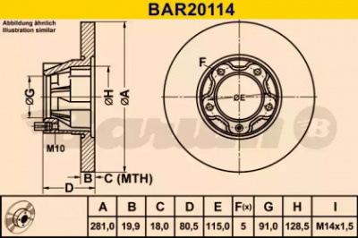 BARUM bar20114 -  Тормозной диск