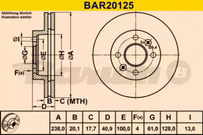 BARUM bar20125 -  Тормозной диск
