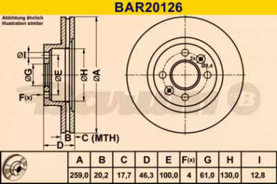 BARUM bar20126 -  Тормозной диск