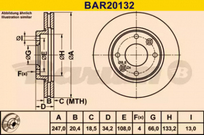 BARUM bar20132 -  Тормозной диск