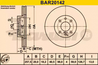 BARUM bar20142 -  Тормозной диск