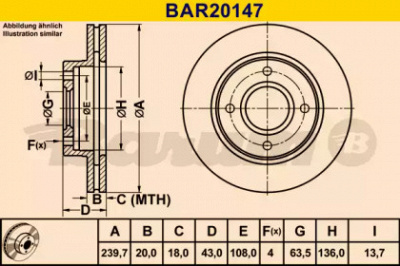 BARUM bar20147 -  Тормозной диск