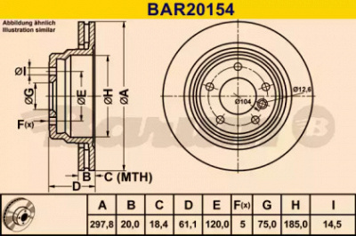 BARUM bar20154 -  Тормозной диск