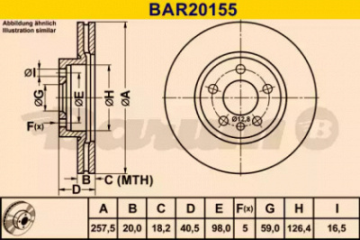 BARUM bar20155 -  Тормозной диск