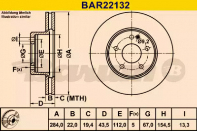 BARUM bar22132 -  Тормозной диск