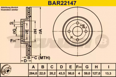 BARUM bar22147 -  Тормозной диск