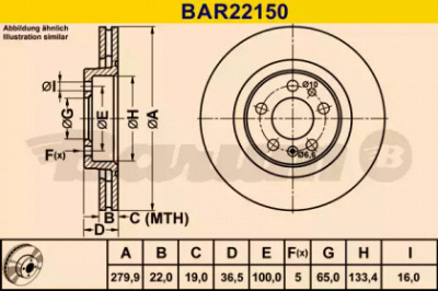 BARUM bar22150 -  Тормозной диск