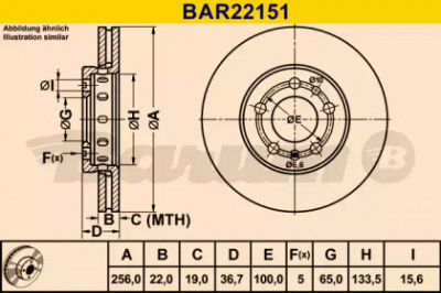 BARUM bar22151 -  Тормозной диск
