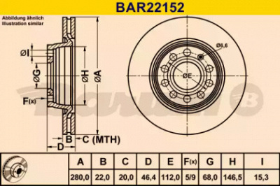 BARUM bar22152 -  Тормозной диск