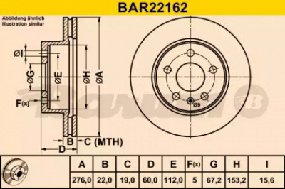 BARUM bar22162 -  Тормозной диск